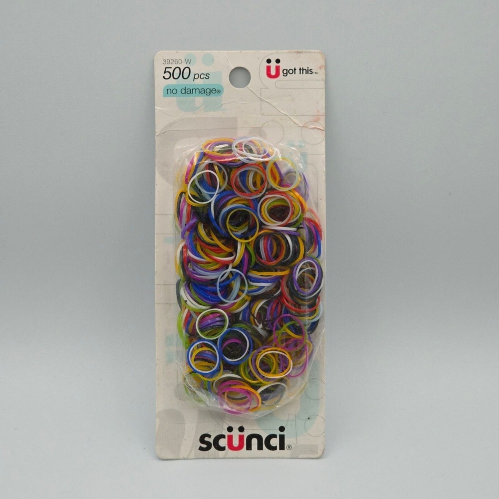 Scunci Smart Bright Hair Ties Polybands Assorted Colors 500 Pieces NWT